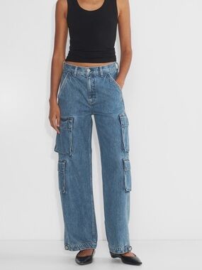 Denim Forum 90’s Millie Hi-Rise Cargo Jean